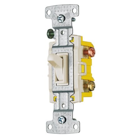 Hubbell Wiring Device-Kellems TradeSelect, Switches and Lighting Controls, Residential Grade, Toggle Switches, Three Way, 15A 120V AC, Light Almond RS315LA